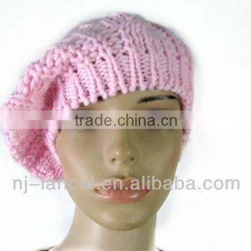2016 Fashion Winter Ladies Acrylic Iceland Knitted Cable Hat Beret photo-3