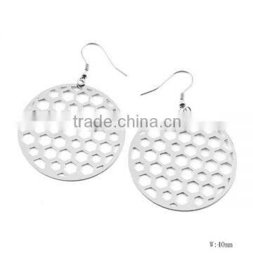 SRE6053 Stainless Steel Jewelry Honey Bee Round Nets Fashion Earring