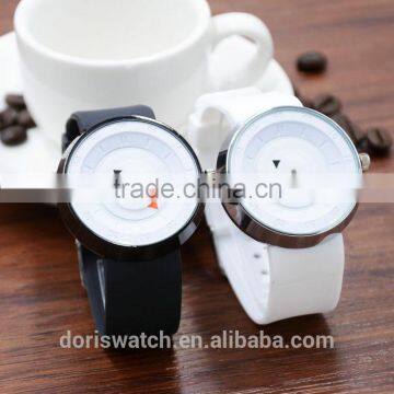 Korean black and white silicon pair watches present for the lover cheap price with good quality