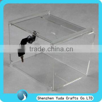 clear crystal like acrylic coin display box with lock and key plexiglass box high quality manufacture price