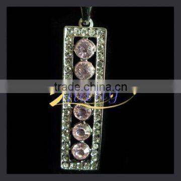 fashion metal chain with colored rhinestone