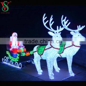 Outdoor LED Lighted Santa Claus Sleigh Christmas Decoration