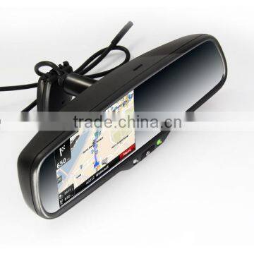 Win CE system GPS tracker Rearview Mirror monitor car mirror link with IGO map for EURPOE