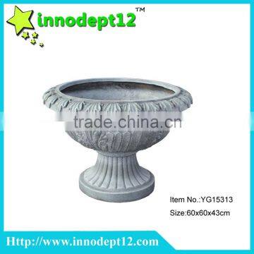 Cement garden flower pot, large concrete garden decoration pot