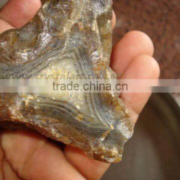 YELLOW BANDED AGATE ROCKS ROUGH STONE