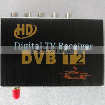 Single antenna Support 20~70KM/H HD Car DVB-T2 Car digital TV Receiver Fully compatible with DVB-T2 and H.264 MPEG-4 MPEG-2