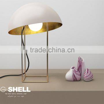 White Metal Shape Dask Light Round Table Lamps photo-3