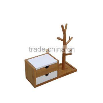 Bamboo mirrored jewelry cabinet/Bamboo jewelry cabinet/jewelry tree with mirror