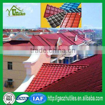 ISO-9001 certificated heat insulation PVC roof tile/pvc waterproof roof shingle/corrugated roofing sheets