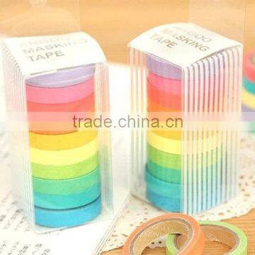 Wholesale YIWU FACTORY Colorful solid plain color Washi Tape (set of 10 rolls) 15mm x 10m