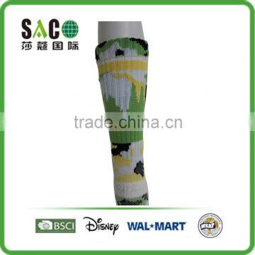 Yellow Green Camouflage Compression Nylon Sport Socks