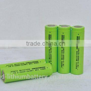 pure ternary high discharge rate Li-ion battery 18*65mm 2000mAh for electric vehicles