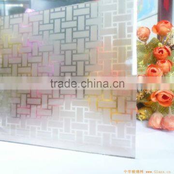 4-12mm hot selling acid etched decorative glass