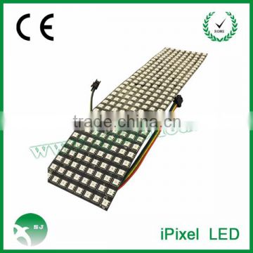 Black pcb 8x32 pixel pitch 10mm, RGB ws2812 flexible led matrix