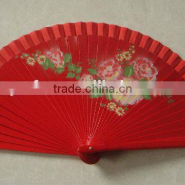 painted wooden with fabric fan