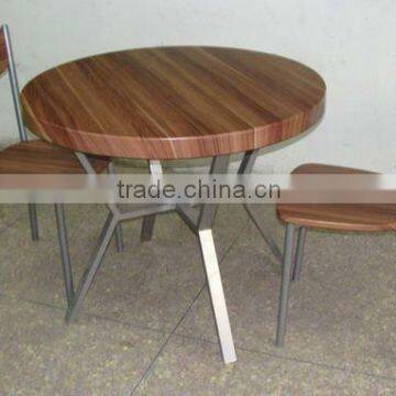 Dining table and chair set with walnut PVC