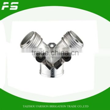 Three Way Y Sharped Water Hose Splitter Connector Zinc Alloy