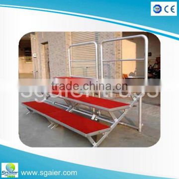 Aluminum choral riser with guardrail in Guangzhou