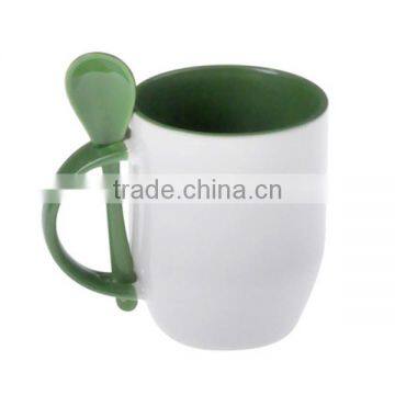 Sublimation Blanks Printable Mug With Spoon Sublimation White Mug (M-SF) photo-3