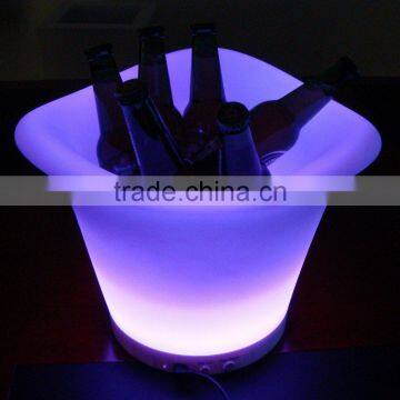 PE Portable Ice Cooler Champagne RGB Color Changing Cordless Rechargeable Led Ice Bucket Light photo-3