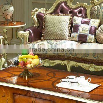 European Style Coffee Table, Parquet Pattern Wood Carved Coffee Table, Living Room Sofa Matching Coffee Table (BF01-ML047) photo-2