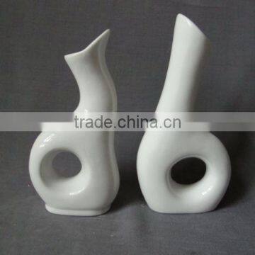 Japanese Mini Ceramic Paiting Vase Colored White Stoneware Bud Vase photo-5