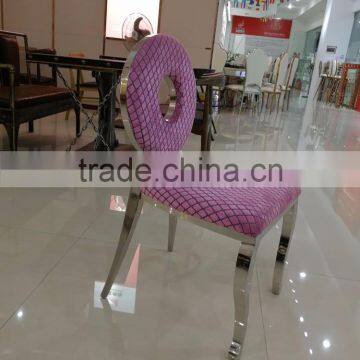Luxury Stainless Steel Wedding Chair Pink Color Funiture photo-2