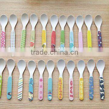 Cute and Eco Bamboo Fiber Kids Spoon and Fork photo-3
