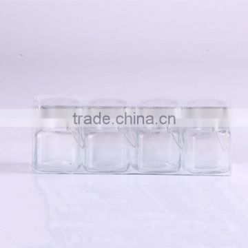 100ml square glass jar with metal buckle