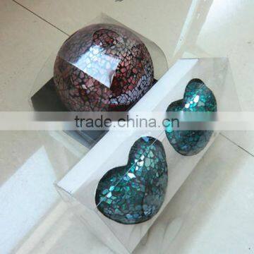 and Mosaic Glass Ball in Different Color Christmas Decor Hearts for Christmas Home Decoration