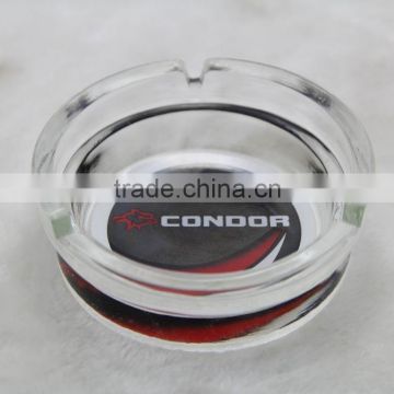 8.5cm glass ashtray, decaled glass ashtray,glass ashtray