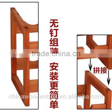 Natural Pine Wine Storage Shelf Wine Rack Natural Bamboo Wine Rack/Bamboo Wine Bottle Holder,black and Carbonized photo-3