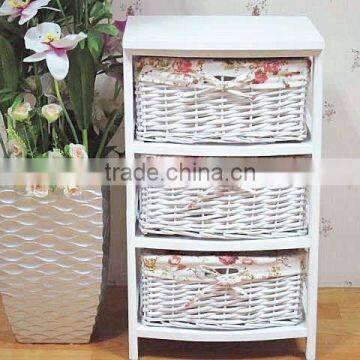 cream 3 wicker baskets for wooden storage unit