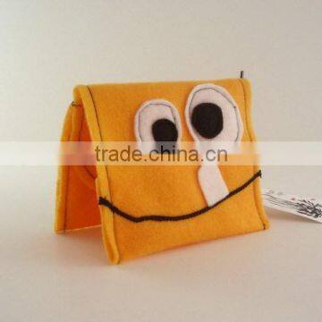 Best Selling Products Polyester Business Card Sleeve Coin Wallet Cartoon Character Style Wool Fabric Mobile Phone Case Cover photo-3