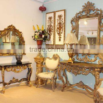 Living Room Furniture Set Italian Design Console Table With Framed Mirror photo-6
