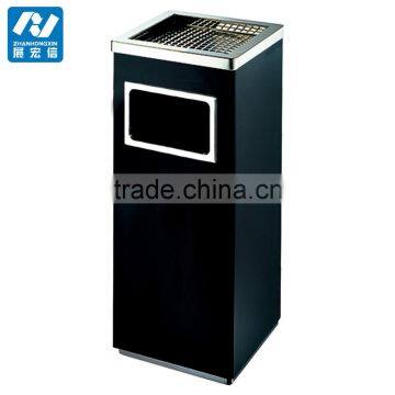 Square Stainless Steel Powder Coated Dust Bin With Ashtray photo-2