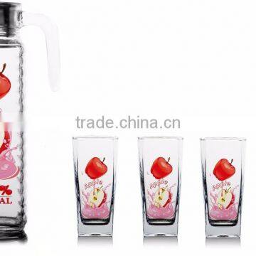 1000ml halloween christmas fruit color printing jug and 6pcs cups set