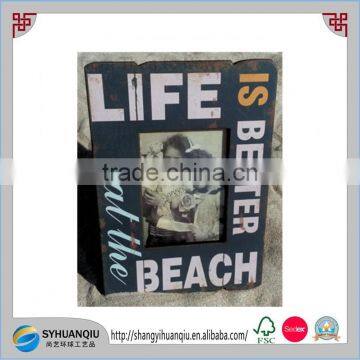 Large Vintage Standing Wooden Nautical Photo Frame Life Is Better At The Beach