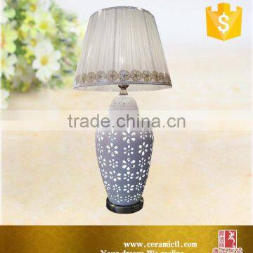 Flower Painted White Besides Table Lamps photo-2