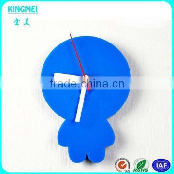 Custom Made Blue Cartoon Shaped Acrylic Wall Clock