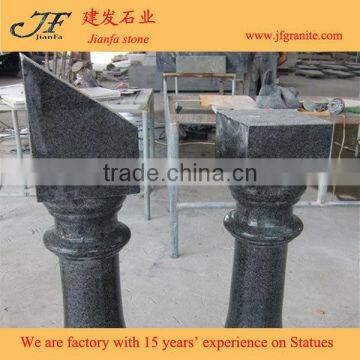 China Impala Black Granite Stone Balcony Railing Designs photo-3