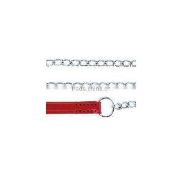 Durable Dog Choke Chain Pet Leash With Leather Leash,High Quality Dog Leash Choke Chain And Metal Chain Pet Leash photo-6