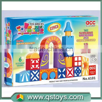 plastic hollow educaiontal large foam blocks building different shapes