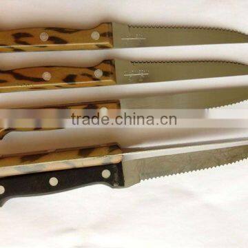 handle coated+ steel steak knives set