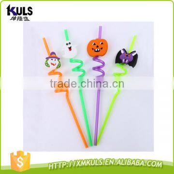 Wholesale Halloween straw PVC cartoon straws custom crazy plastic drinking straw