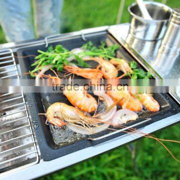 Outdoor Picnic Stainless Steel Charcoal Drawer Design BBQ Grill With Foldable Legs photo-5
