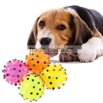 Colorful Pet Dog Cat Squeak Toy Ball Lovely Cat Chewing Ball Squeaker Quack Sound Toy