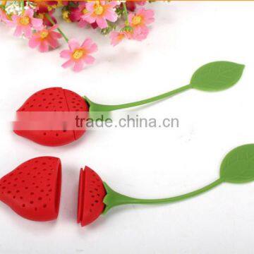 Silicone Strawberry Loose Tea Leaf Strainer Herbal Spice Infuser Filter Diffuser photo-3