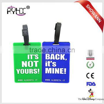 Custom Made High Quality Soft Pvc Travel Luggage Tag