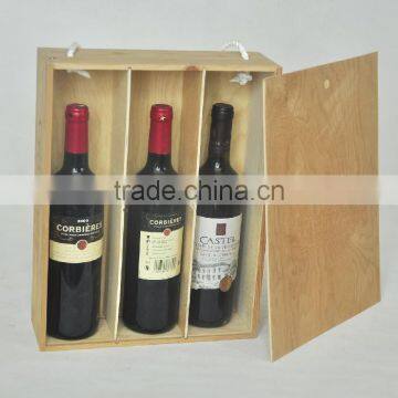 3 Bottle Wooden Wine Box / Wooden Wine Bottle Gift Box / Wooden Box for Wine Bottles